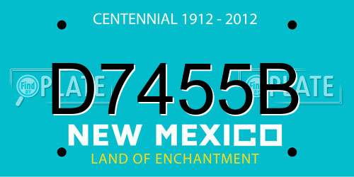 D7455B New Mexico License Plate