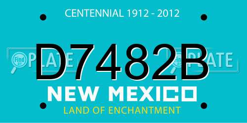 D7482B New Mexico License Plate