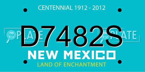 D7482S New Mexico License Plate