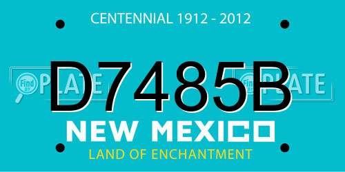 D7485B New Mexico License Plate
