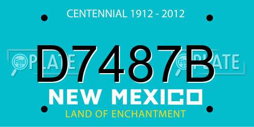 D7487B New Mexico License Plate