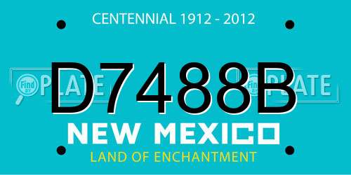 D7488B New Mexico License Plate