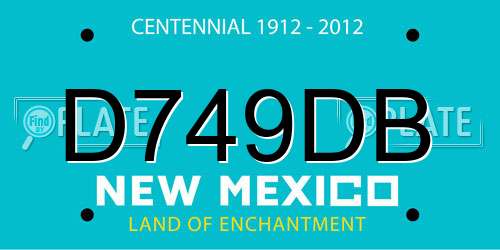 D749DB New Mexico License Plate