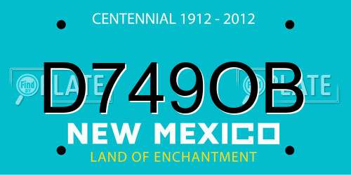 D749OB New Mexico License Plate