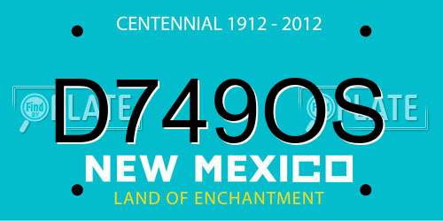 D749OS New Mexico License Plate