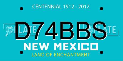 D74BBS New Mexico License Plate