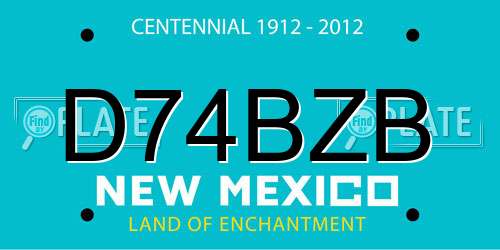 D74BZB New Mexico License Plate