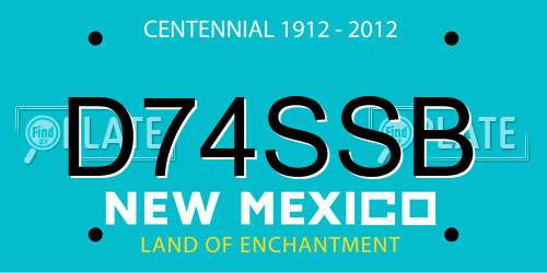 D74SSB New Mexico License Plate