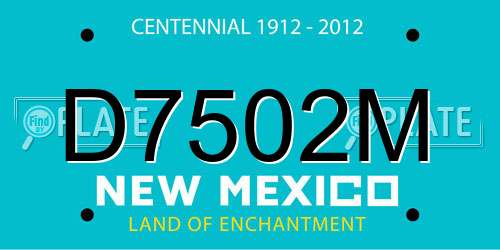 D7502M New Mexico License Plate