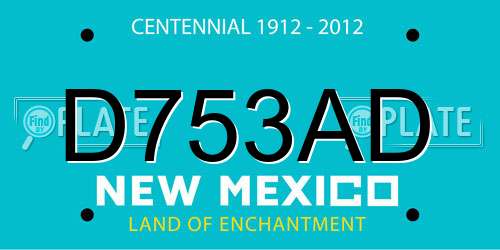 D753AD New Mexico License Plate
