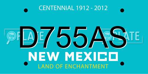 D755AS New Mexico License Plate