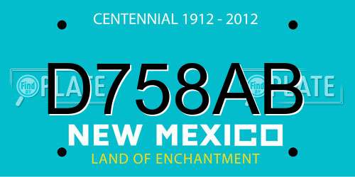 D758AB New Mexico License Plate