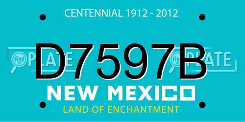 D7597B New Mexico License Plate