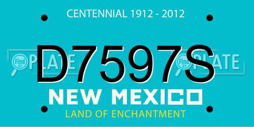 D7597S New Mexico License Plate
