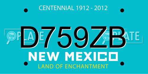 D759ZB New Mexico License Plate