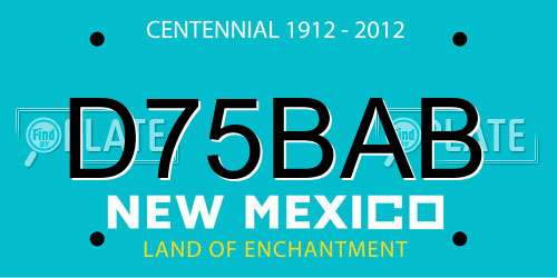 D75BAB New Mexico License Plate
