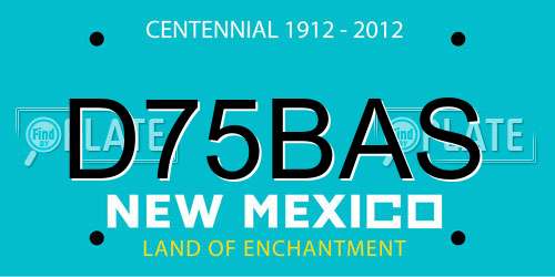 D75BAS New Mexico License Plate
