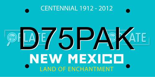 D75PAK New Mexico License Plate