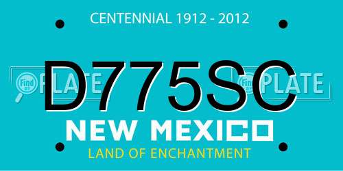 D775SC New Mexico License Plate