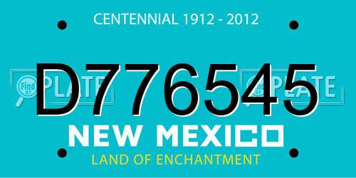 D776545 New Mexico License Plate