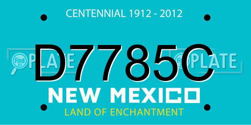 D7785C New Mexico License Plate