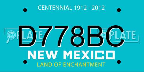 D778BC New Mexico License Plate