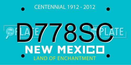 D778SC New Mexico License Plate