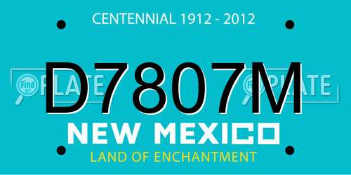 D7807M New Mexico License Plate
