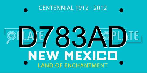 D783AD New Mexico License Plate