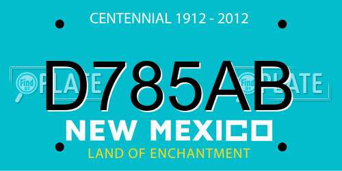 D785AB New Mexico License Plate