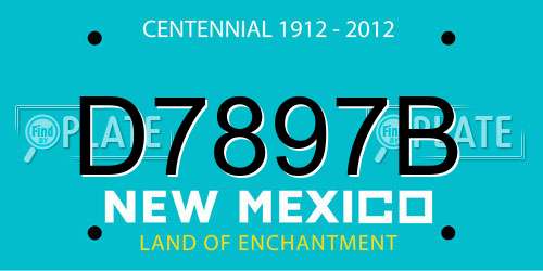 D7897B New Mexico License Plate