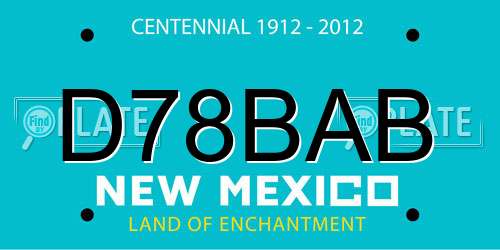 D78BAB New Mexico License Plate