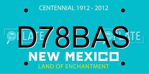 D78BAS New Mexico License Plate