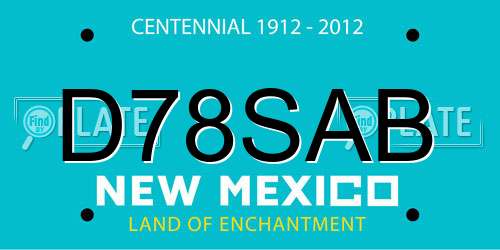 D78SAB New Mexico License Plate