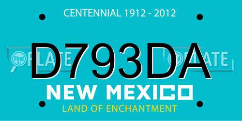 D793DA New Mexico License Plate