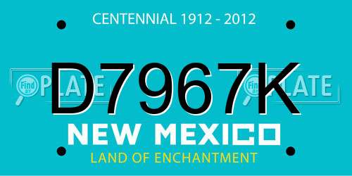 D7967K New Mexico License Plate