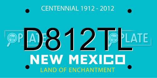 D812TL New Mexico License Plate
