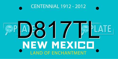 D817TL New Mexico License Plate