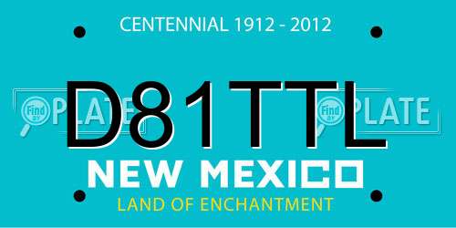 D81TTL New Mexico License Plate