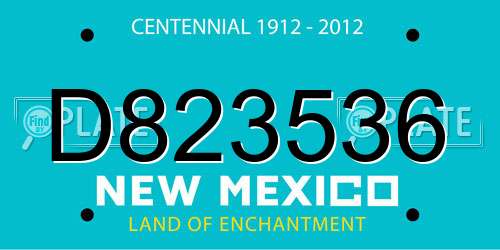 D823536 New Mexico License Plate