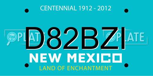 D82BZI New Mexico License Plate