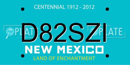 D82SZI New Mexico License Plate