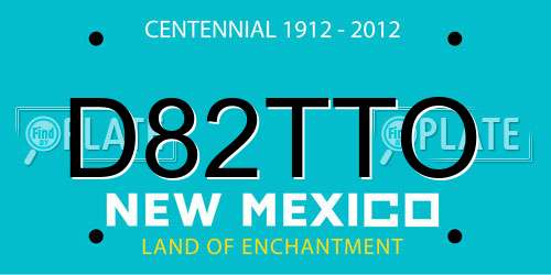 D82TTO New Mexico License Plate