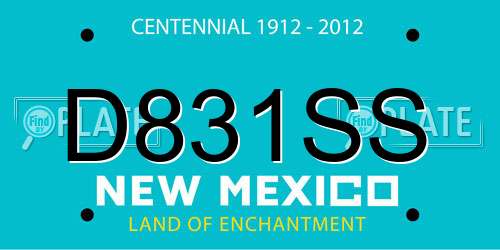D831SS New Mexico License Plate