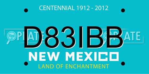D83IBB New Mexico License Plate