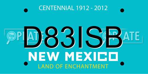D83ISB New Mexico License Plate