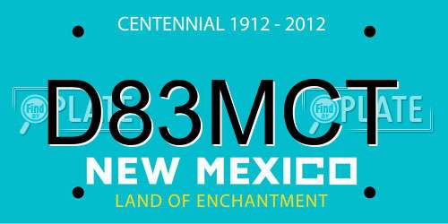 D83MCT New Mexico License Plate