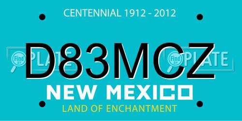 D83MCZ New Mexico License Plate