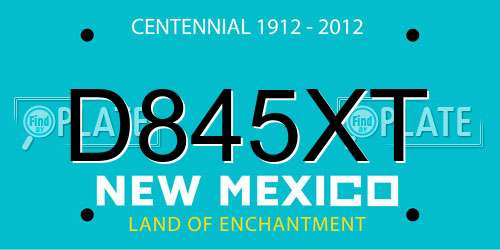 D845XT New Mexico License Plate