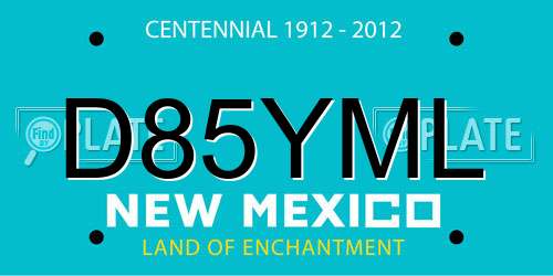 D85YML New Mexico License Plate